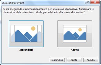 Adattamento o ingrandimento