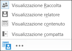 Schermata della scelta di una visualizzazione con la visualizzazione Raccolta selezionata