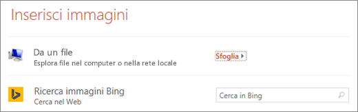 Finestra di dialogo Inserisci immagine in PowerPoint.