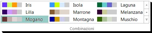 Raccolta di opzioni di combinazione di colori