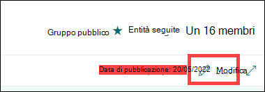 Anteprima del pulsante di modifica della pagina di SharePoint