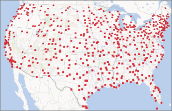 Power Map con visualizzazione dei dati per strada