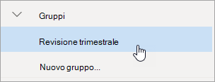 Screenshot di un gruppo nel riquadro di spostamento