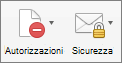 Pulsanti per la sicurezza e le autorizzazioni in Outlook 2016