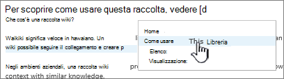 Inserimento di un collegamento in un Wiki