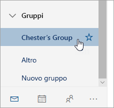 Screenshot di un gruppo nel riquadro di spostamento