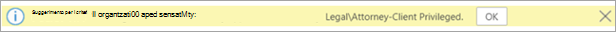 Screenshot di un suggerimento per i criteri per un'etichetta di riservatezza applicata automaticamente