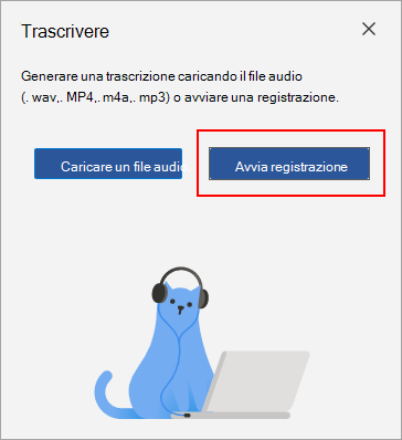 Seleziona Avvia registrazione