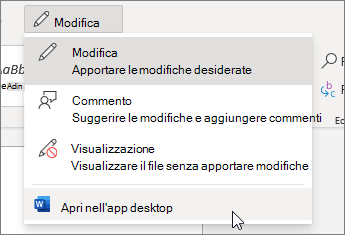 Aprire nell'applicazione desktop