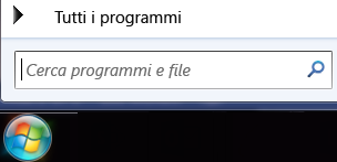 Schermata di Cerca programmi e file