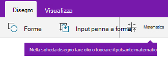 Pulsante Matematica nella scheda Disegno