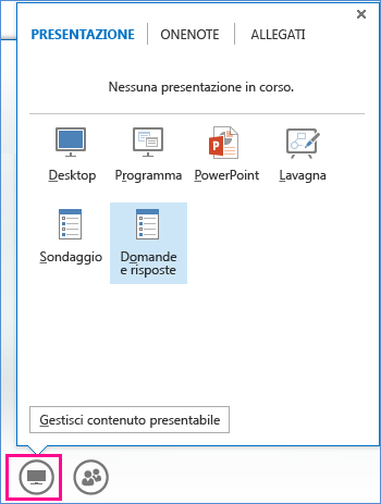 Schermata della funzionalità di gestione di Domande e risposte