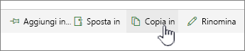 Pulsante Copia in nel menu principale