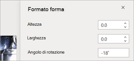 Mostra i controlli di formattazione delle forme