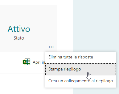 Opzione riepilogo stampa in Microsoft Forms