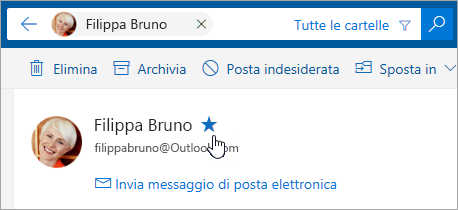 Screenshot del pulsante Aggiungi a Preferiti