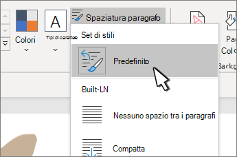 Predefinito in Set di stili selezionato