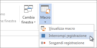 Comando Interrompi registrazione