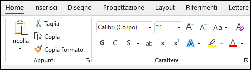 Formattare il testo in Word