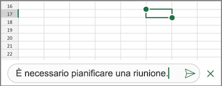 Immettere un commento e quindi toccare l'icona Pubblica