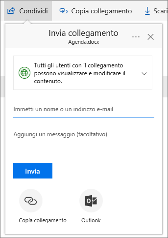 Condividere un file o una cartella in OneDrive for Business