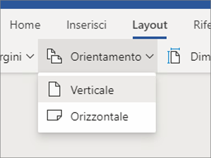 Modificare il layout di pagina