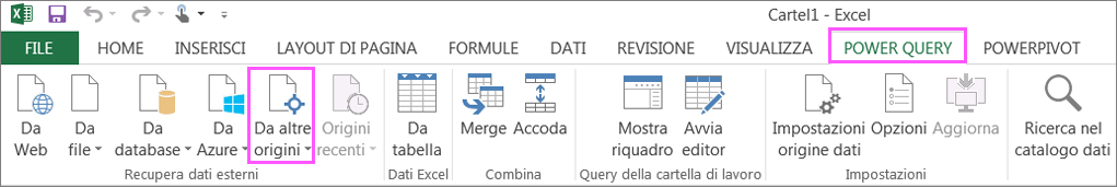 Power Query Ribbon