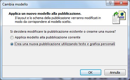 Finestra di dialogo per la modifica del modello.