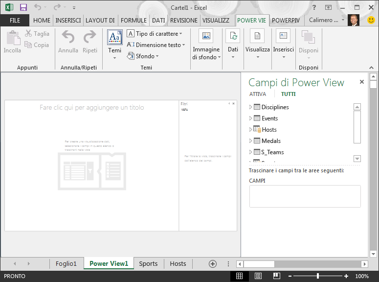 Report Power View vuoto in Excel