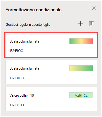 Formattazione con scala a tre colori