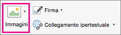 Opzione Immagini evidenziata nella scheda Messaggio.
