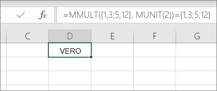 Esempio di funzione MATR.UNIT