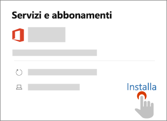 Mostra il collegamento di installazione nella pagina Sottoscrizioni e servizi