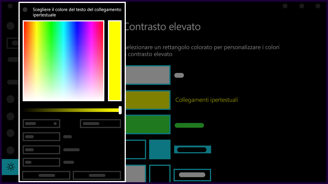 Personalizza i colori per il tuo tema a contrasto elevato.