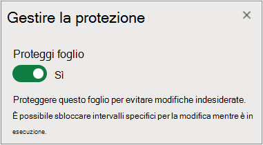 Gestione della protezione del foglio