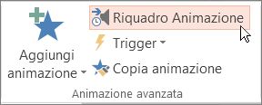 Aprire il riquadro Animazione