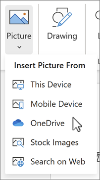 Immagine di Inserisci da OneDrive