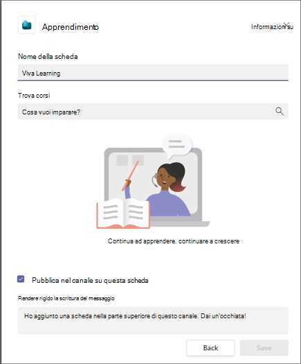 Digitare un nome per la scheda