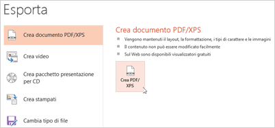 Salvare una presentazione come PDF