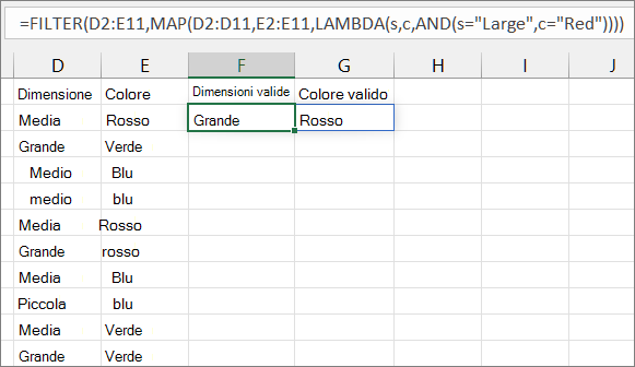 Terzo esempio3 di funzione MAP