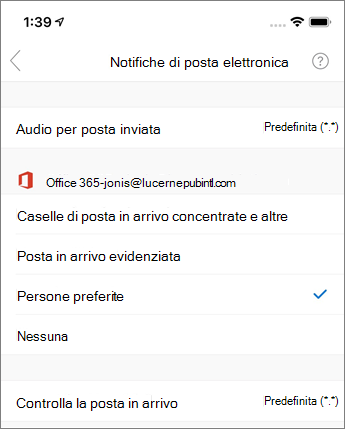 Attivazione o disattivazione delle notifiche in Outlook Mobile