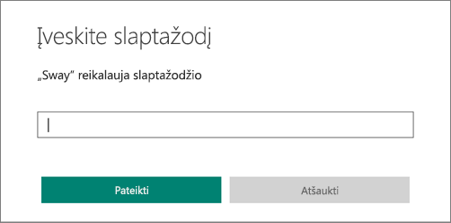 Finestra di dialogo per l'immissione di una password