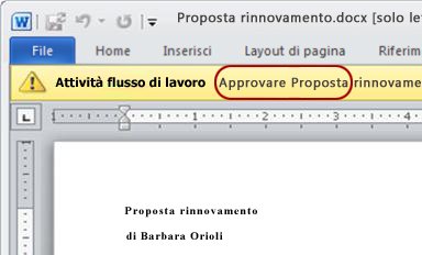 Elemento da rivedere con testo Rivedere evidenziato