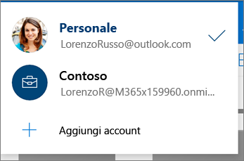 Passaggio da un account a un altro nell'app OneDrive per Android