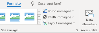 Pulsante Testo alternativo sulla barra multifunzione di Outlook in Windows.