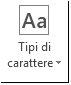 Pulsante Tipi di carattere in Publisher 2013