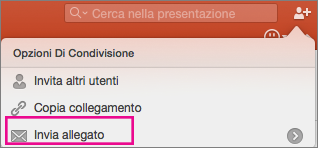 Invia allegato in PowerPoint per Mac