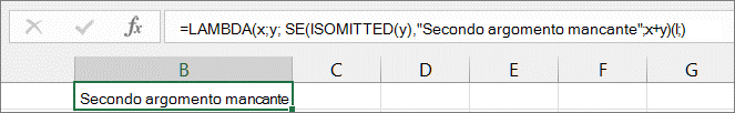 Esempio di funzione ISMISSING