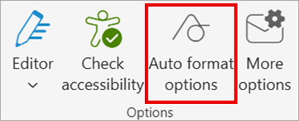 Sulla barra multifunzione selezionare Opzioni formattazione automatica.