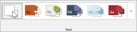 Schermata della raccolta Temi sulla barra degli strumenti